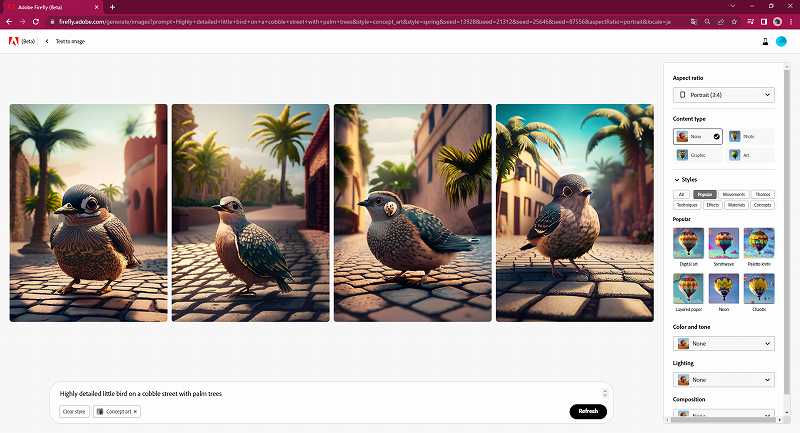Adobe Fireflyを使って画像を生成